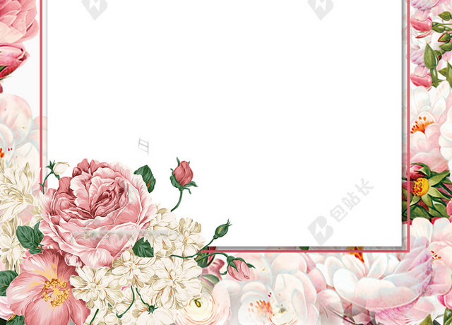 简约粉色鲜花装饰女鞋子宣传海报背景