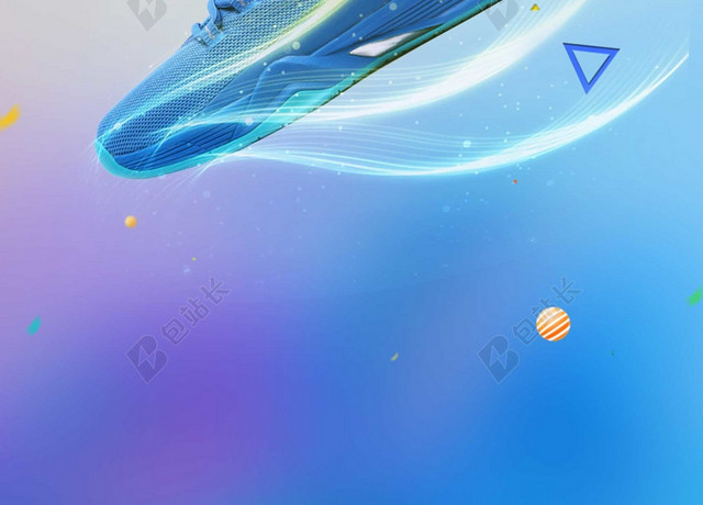 简约商务清新风格运动鞋背景海报设计