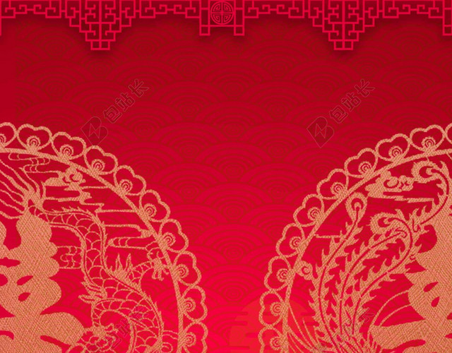 中式婚礼红色背景中国风喜庆中式风格背景素材