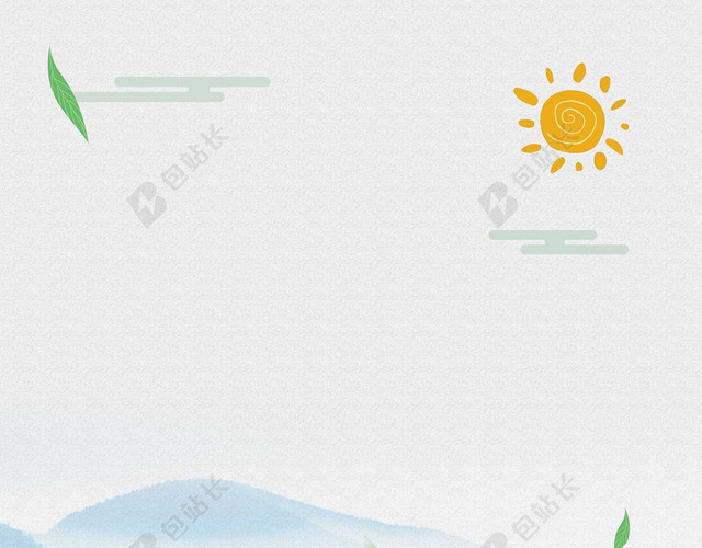 清新简约蓝色农民种地大暑24节气二十四节气背景素材