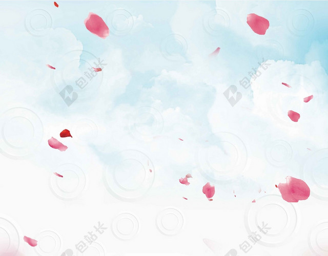 粉色清新唯美520玫瑰花瓣背景