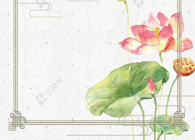 中国传统节日白色荷花24节气小暑海报背景