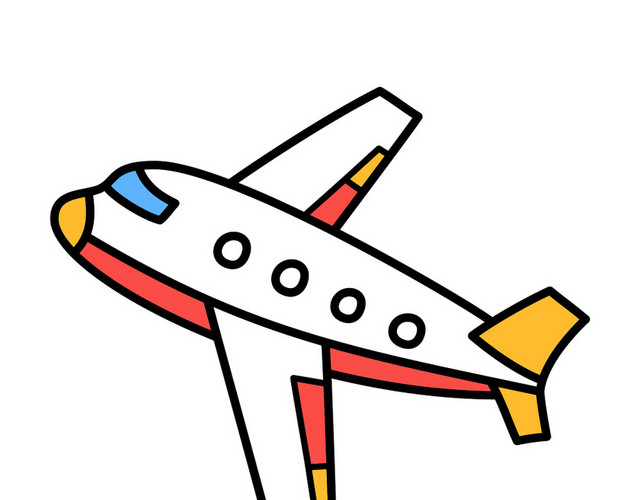 卡通手绘飞机素材
