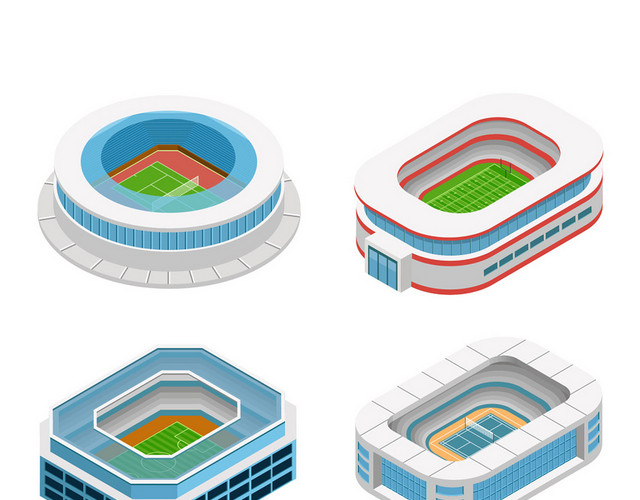 各种类型的运动场设计风格迥异的运动场建筑素材