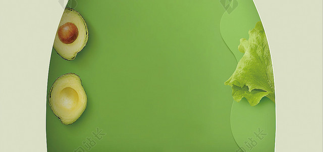 简约大方绿色养生名片背景