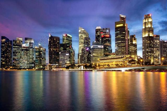 旅游时尚新加坡滨海湾夜景背景图片