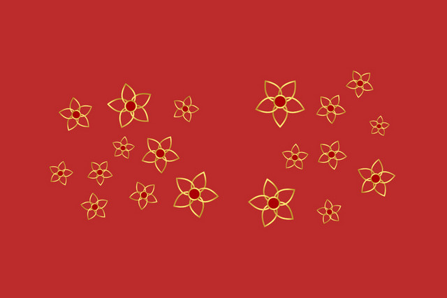 金色花朵中国风喜庆新年素材