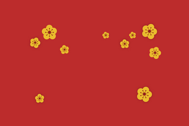 金色腊梅中国风喜庆新年素材