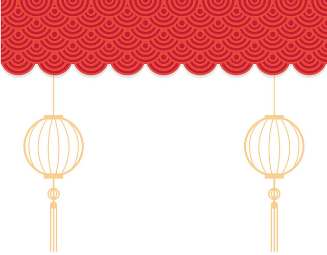 中国风喜庆新年红色灯笼素材