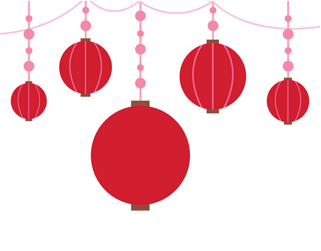 中国风喜庆新年中式红色灯笼素材