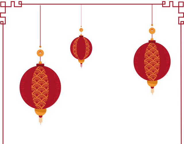 中式边框中国风喜庆新年中式红色线框素材
