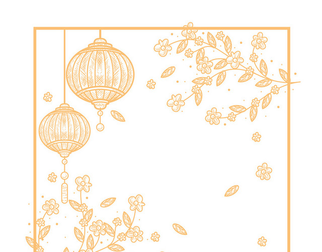 中国风喜庆新年中式金色灯笼素材