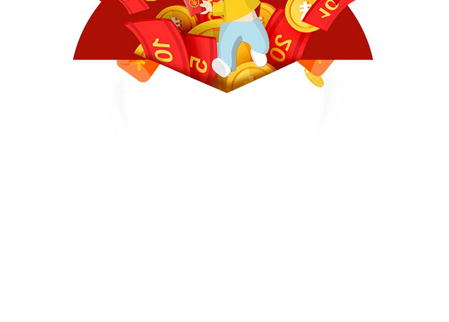 金币促销漂浮金币悬浮素材卡通人物