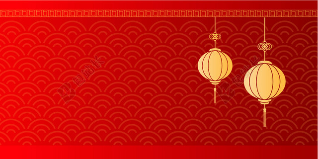中国风喜庆新年红色背景