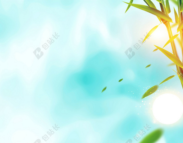清新古风卡通创意插画粽子端午节龙舟海报背景
