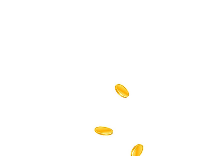 金币促销漂浮金币悬浮素材