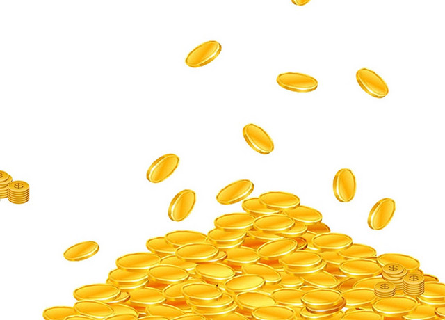 金币促销漂浮金币悬浮素材