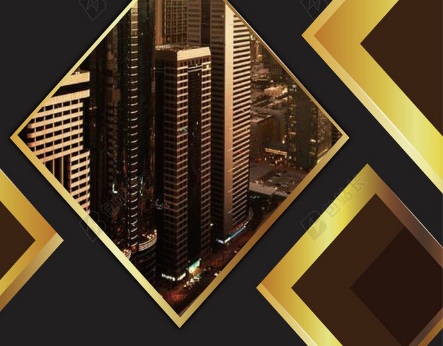 黑金商务几何招商展架展板背景