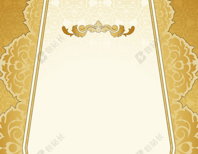 黄色花纹纹理婚庆婚礼婚宴菜单背景