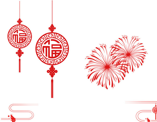 红色中国风素材