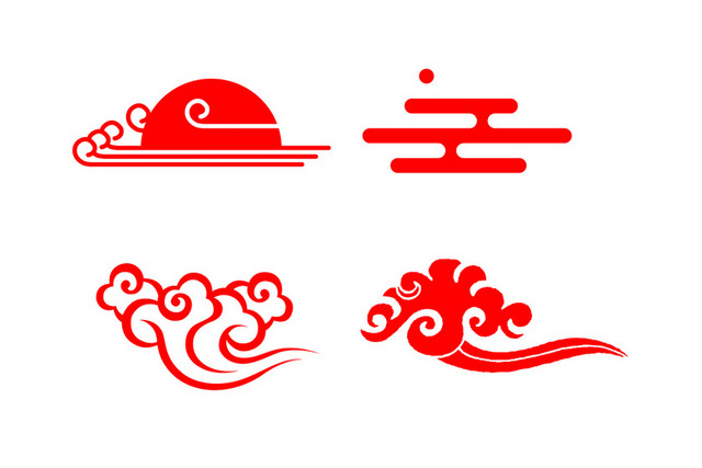 红色祥云中国风祥云素材