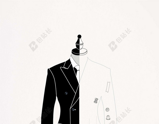 简约灰黑色西服服装衣服宣传海报背景
