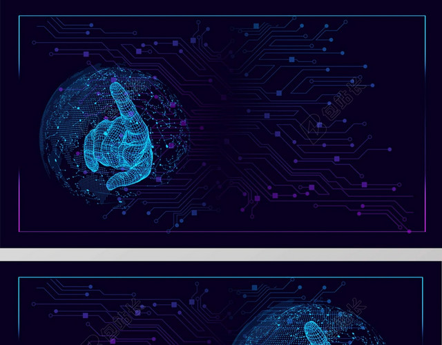 科技感公司名片蓝色科技背景素材
