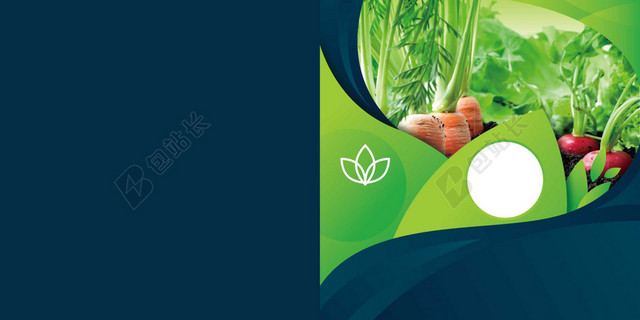 简约绿色树叶植物清新健康农产品画册封面背景