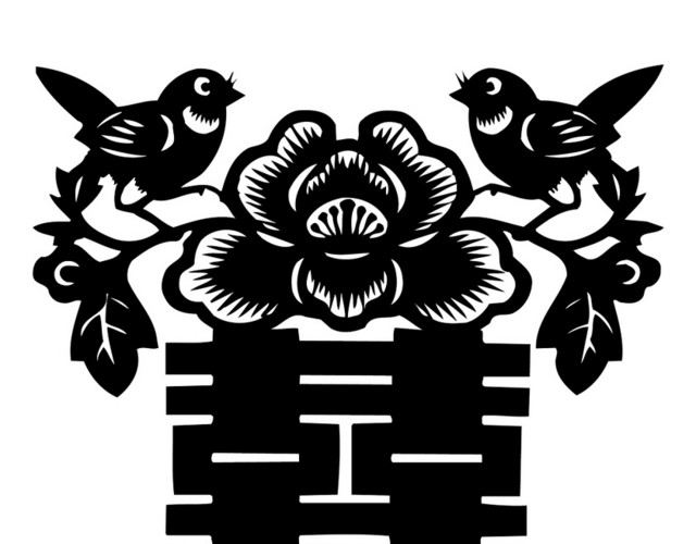 中国风剪纸2019年新年春节囍字祥物PNG素材