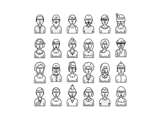 小人ICON卡通人物UI图标素材