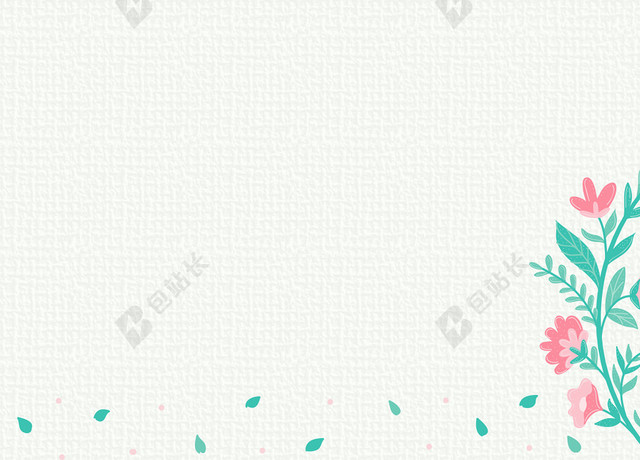 小清新淡绿格子纹理花卉七月你好7月海报背景