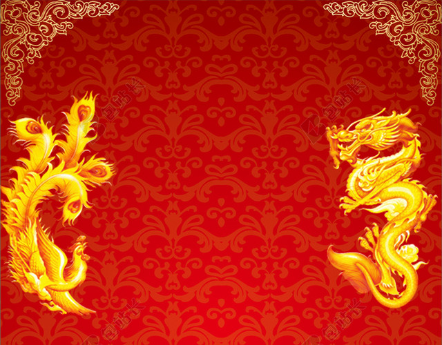 中式婚礼红色喜庆背景