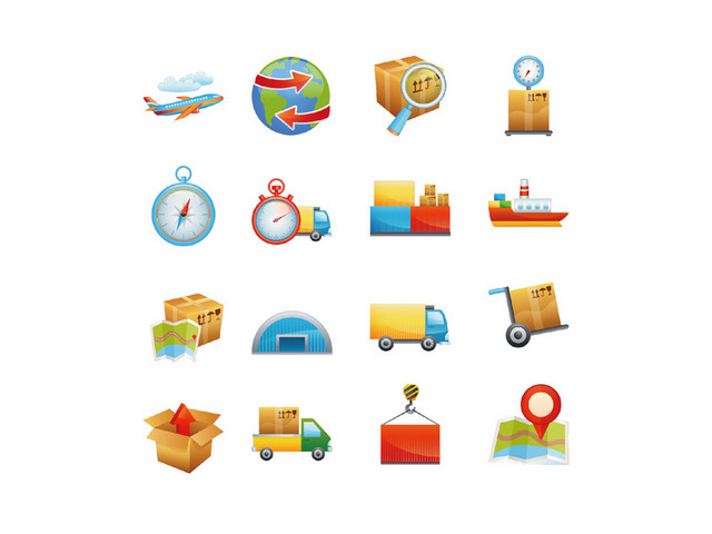 彩色物流UI图标ICON图标素材
