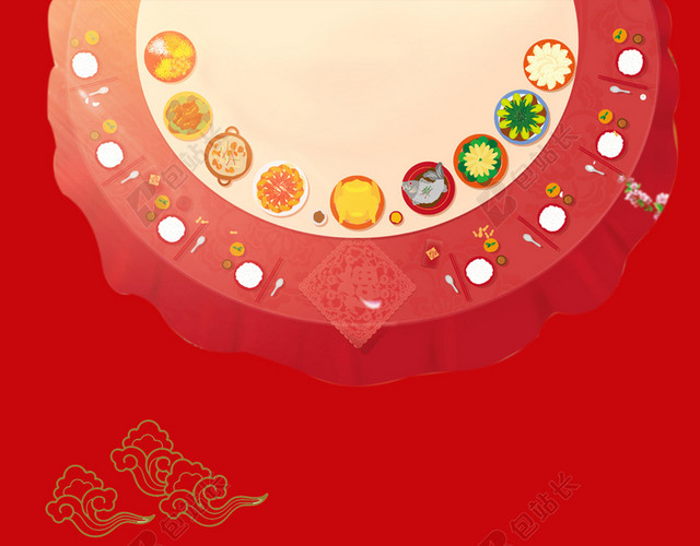 中式婚庆婚宴宴席红色背景
