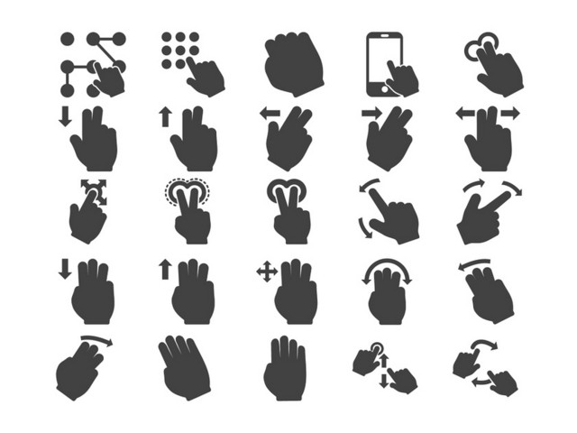 手机应用手势标识UI矢量界面图标素材