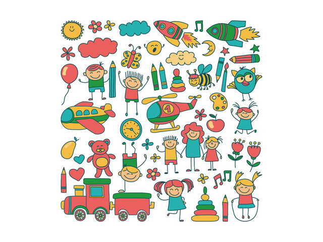 UI矢量手绘贴纸插画素材