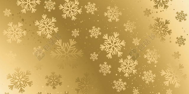 时尚黄色雪花渐变金色背景