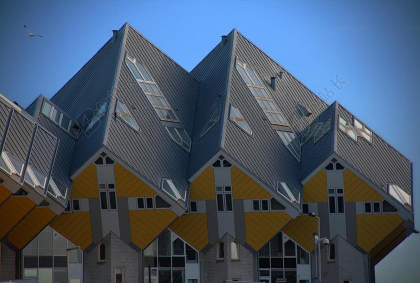 建筑艺术鹿特丹多维数据集的房子背景图片