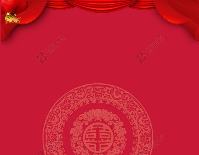 简约红色喜字婚礼婚庆婚宴展板背景