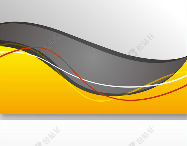 黄色流线高档名片商务名片背景