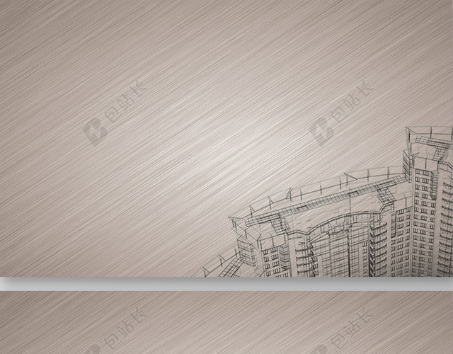 建筑公司棕色线条名片背景