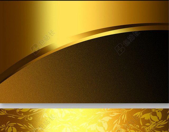 烫金金黄色花纹名片背景