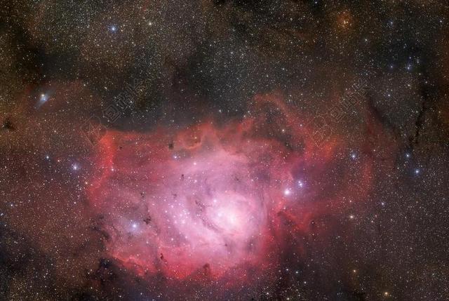 摄影星空环礁湖星云背景图片