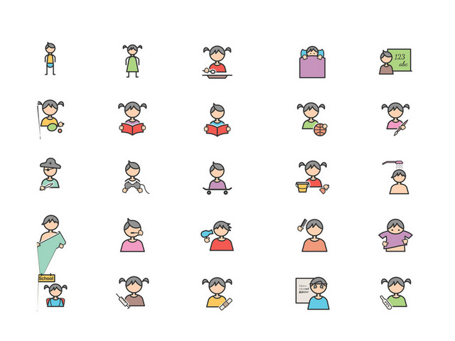 UI矢量头像小人图标素材