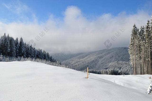 冬天 现场 山 仙境 森林 冷 户外 日落 雪 度假 冰