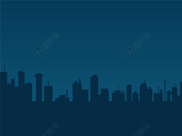 蓝色城市剪影背景