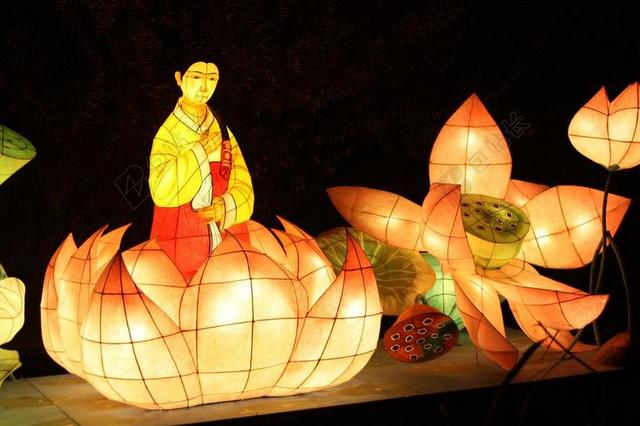 清新元宵节清溪川背景图片