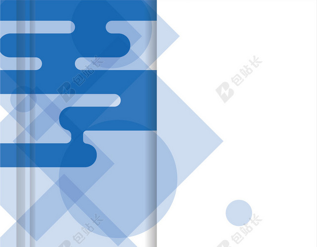 蓝色几何风格书籍封面背景模板