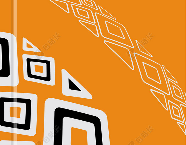 橙色几何图案简约书籍封面背景