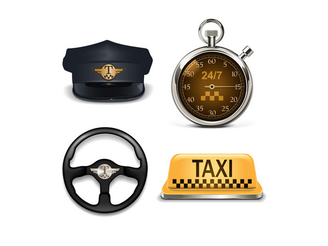出租车TAXIUI矢量服务图标素材
